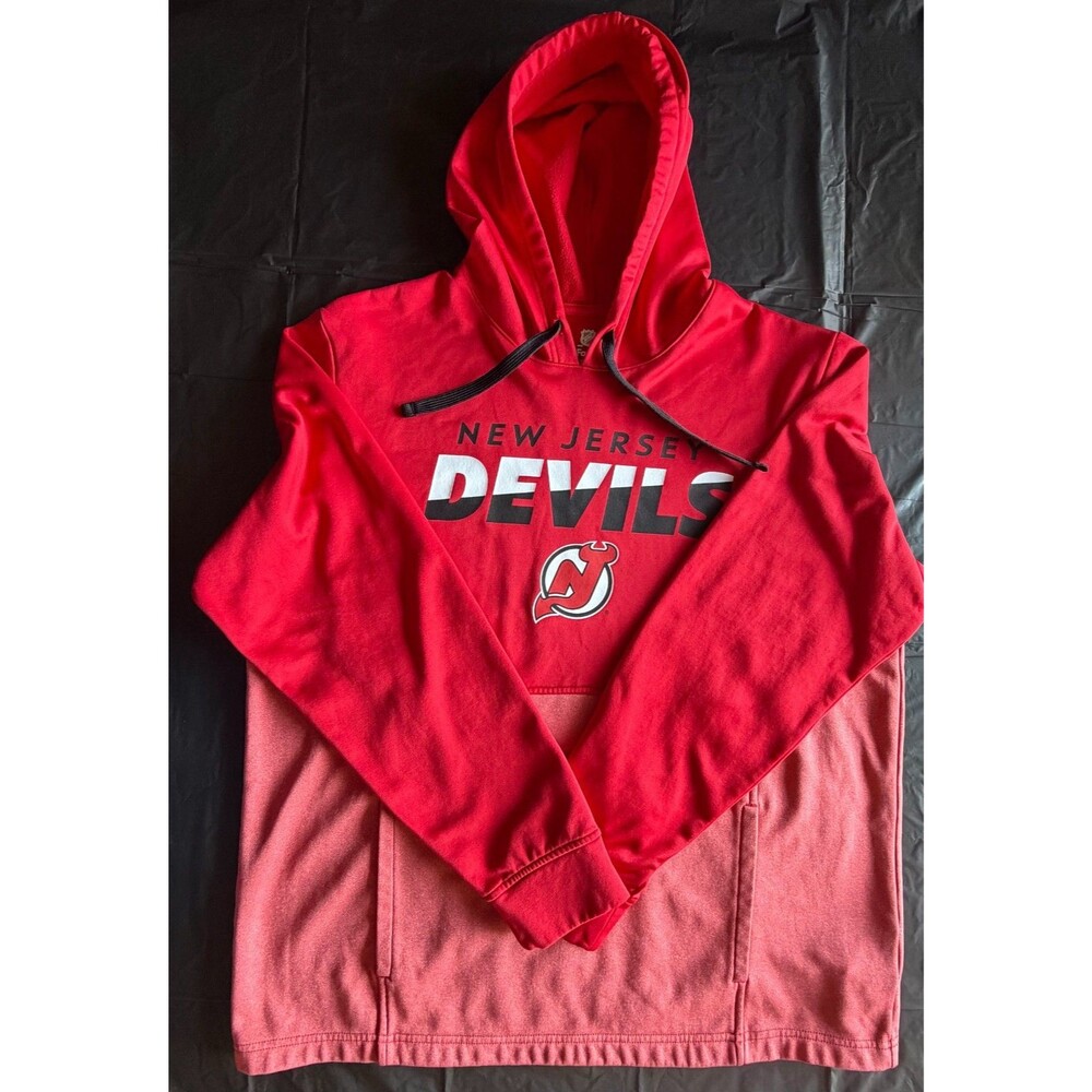 Fanatics New Jersey Devils Hoodie Men's XL Red Pullover NHL Fleece Sweatshirt